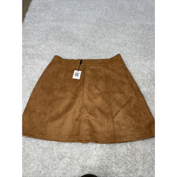 Women's faux suede brown miniskirt in size XL - Picture 8 of 8